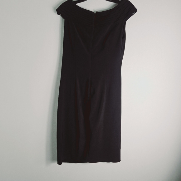 Adrianna Papell Black Cocktail Knee Length Sleeveless Pleated Dress - Picture 5 of 7